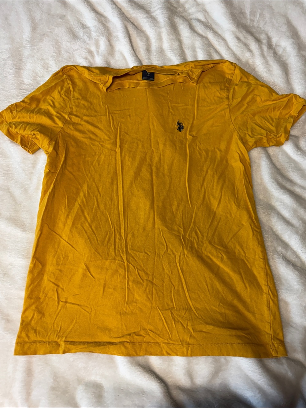 U.S. Polo Assn. Men's Bright Yellow Short Sleeve Polo Tee with Logo